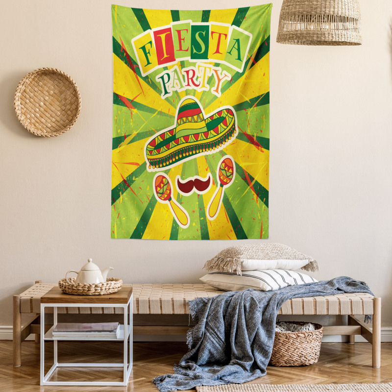 Maracas and Mustache Tapestry