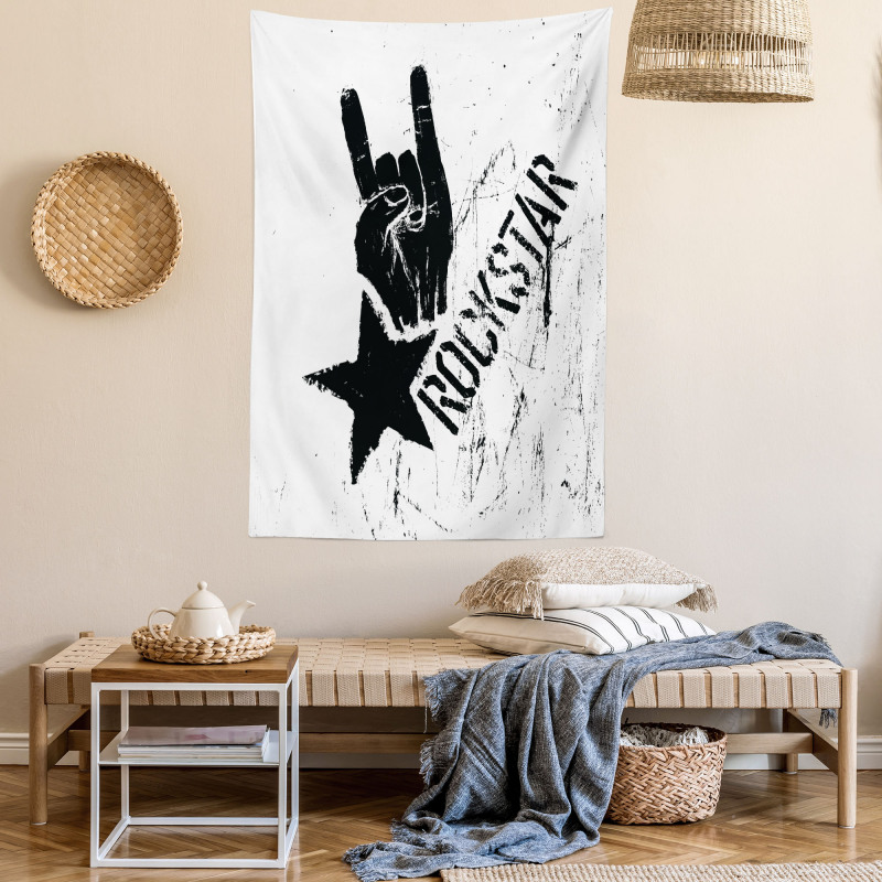 Grunge Effect Hand Star Tapestry