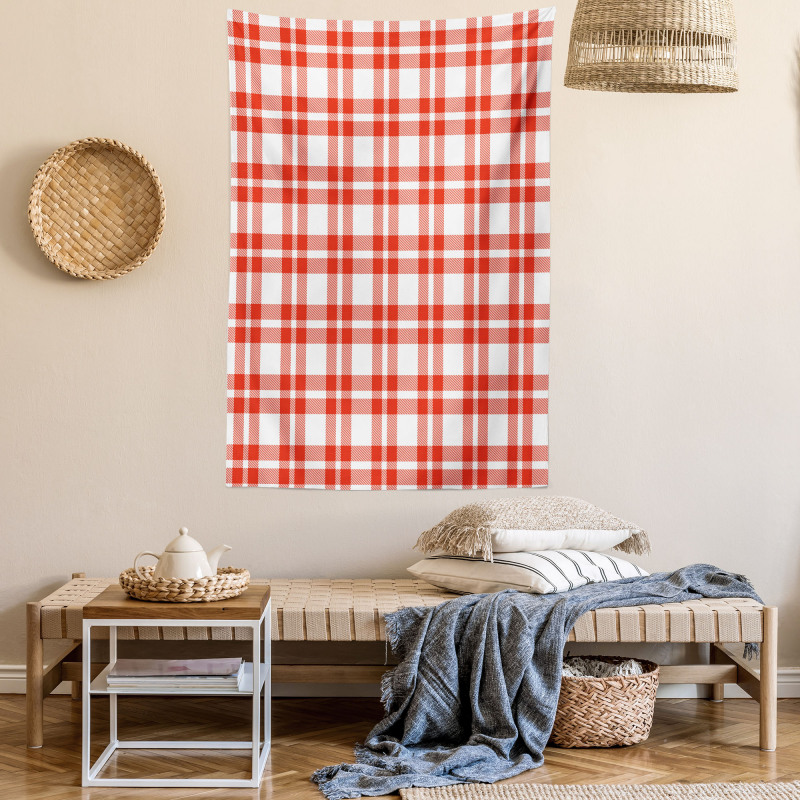 Retro-Modern Checkered Tapestry