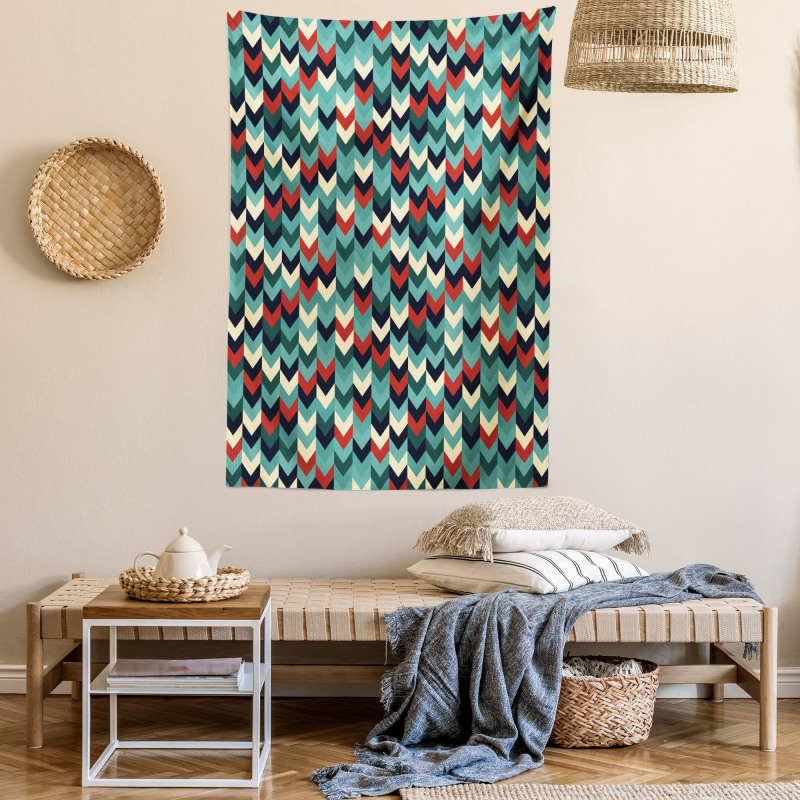 Chevron Herringbone Retro Tapestry