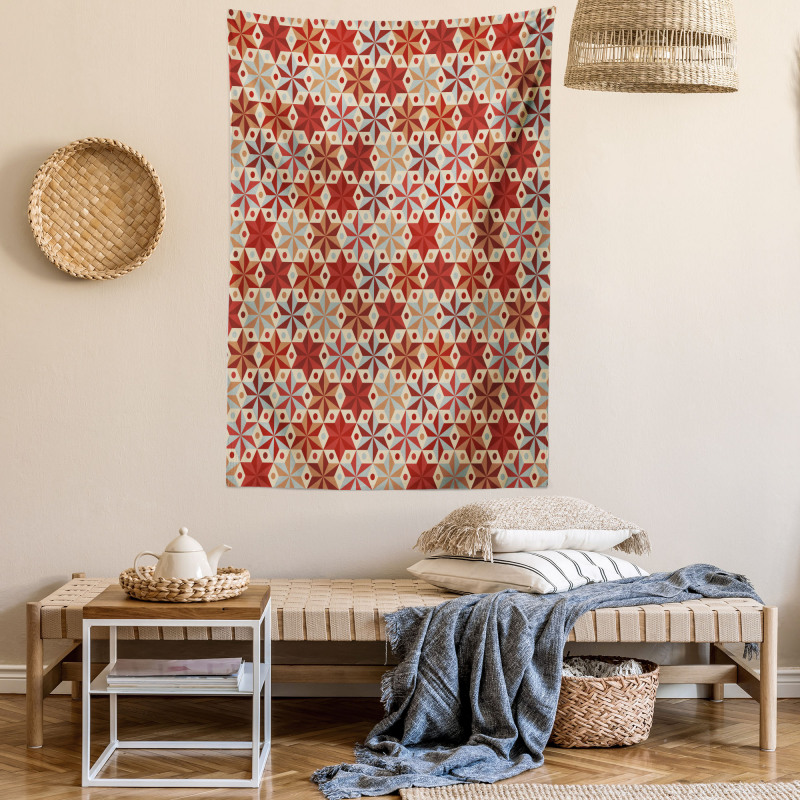 Retro Anise Stars Motif Tapestry