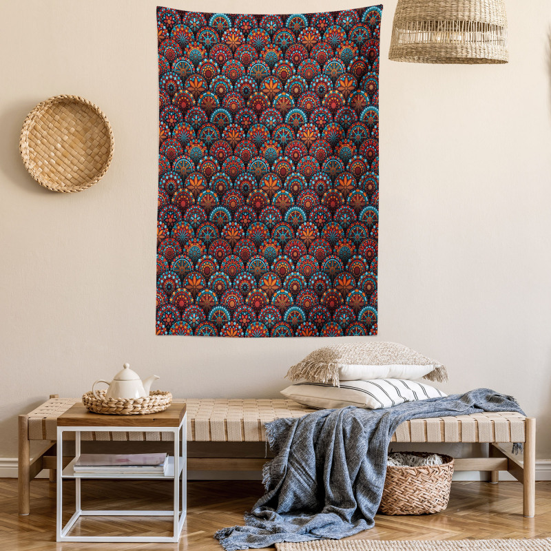 Scale Mandala Design Tapestry