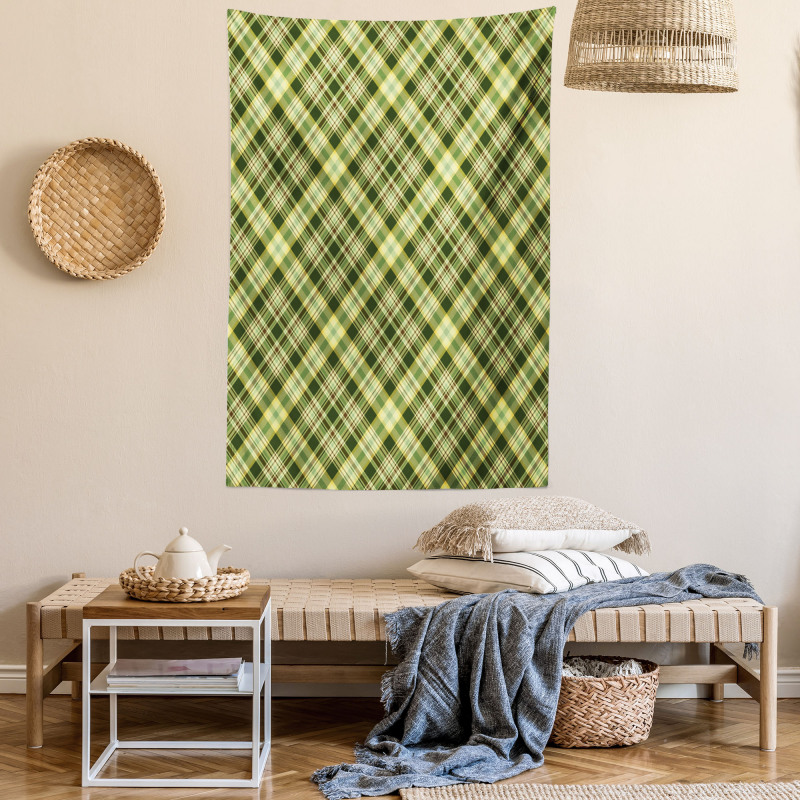 Diagonal Tartan Tapestry