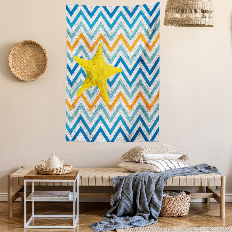 Angled Stripes Starfish Tapestry