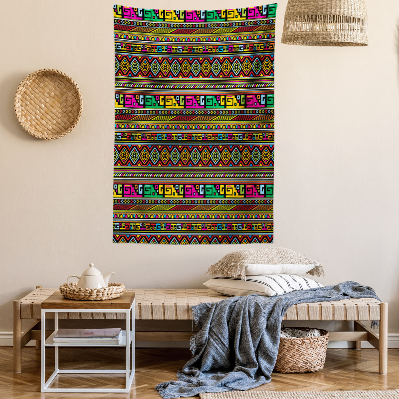 Colorful Indigenous Art Tapestry