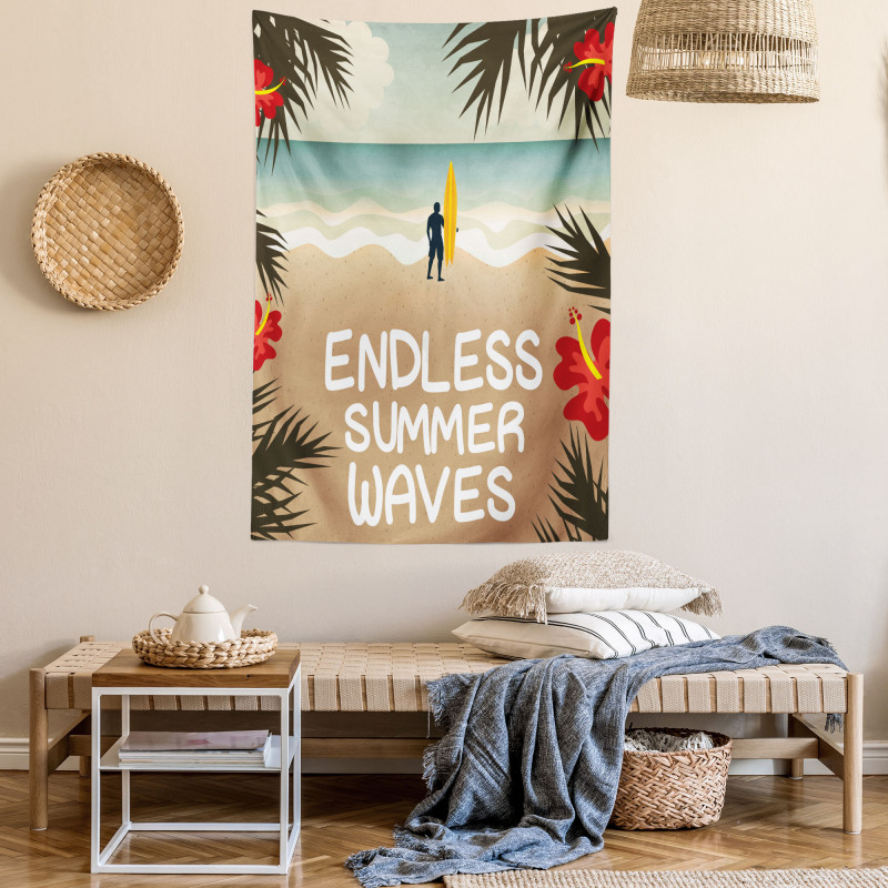 Colorful Hippie Beach Theme Tapestry