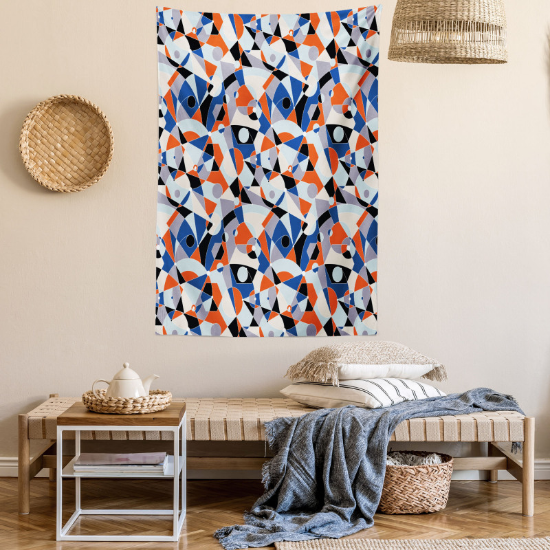 Colors Shapes Grid Tapestry