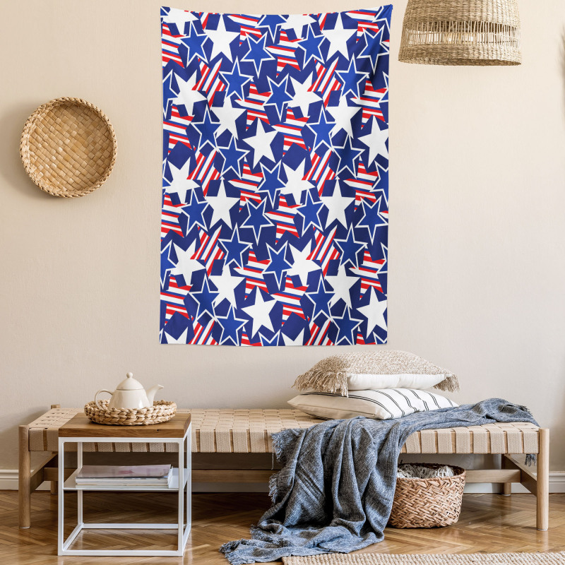 Patriotic American Star Tapestry