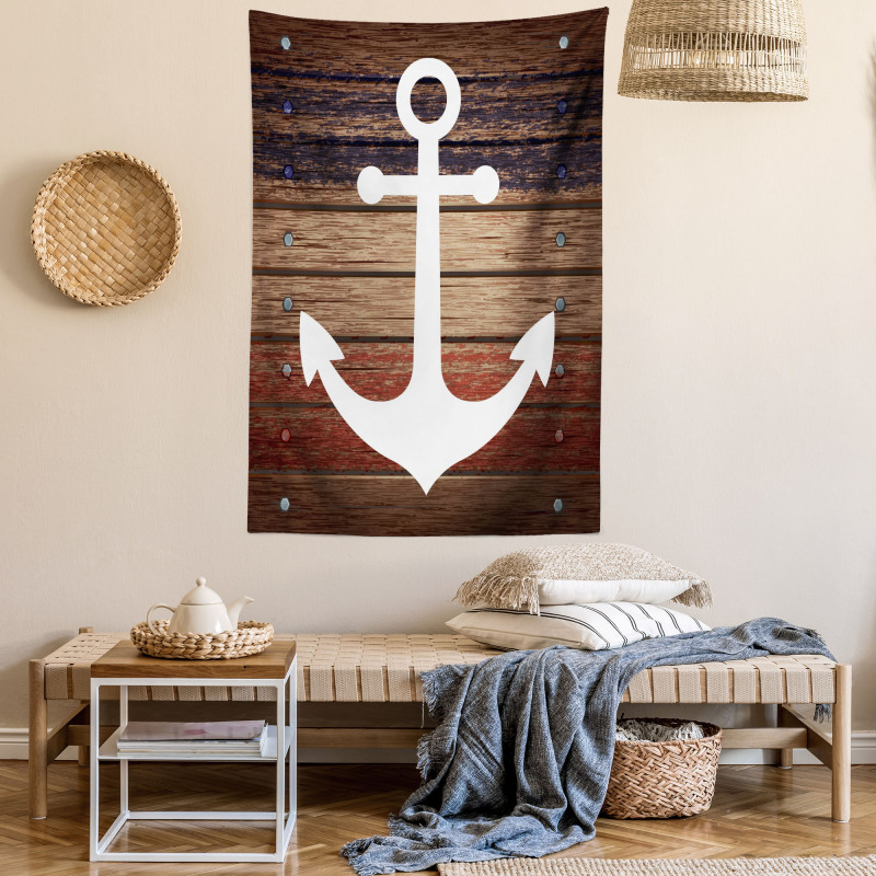 Boat Theme Anchor Motif Tapestry