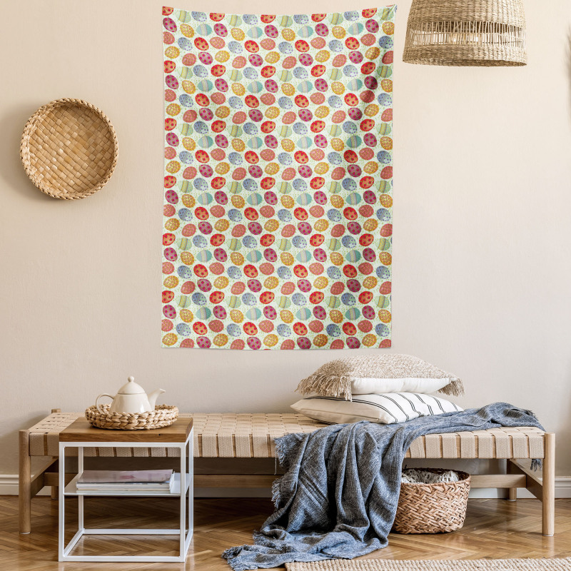 Flowery Vintage Eggs Tapestry