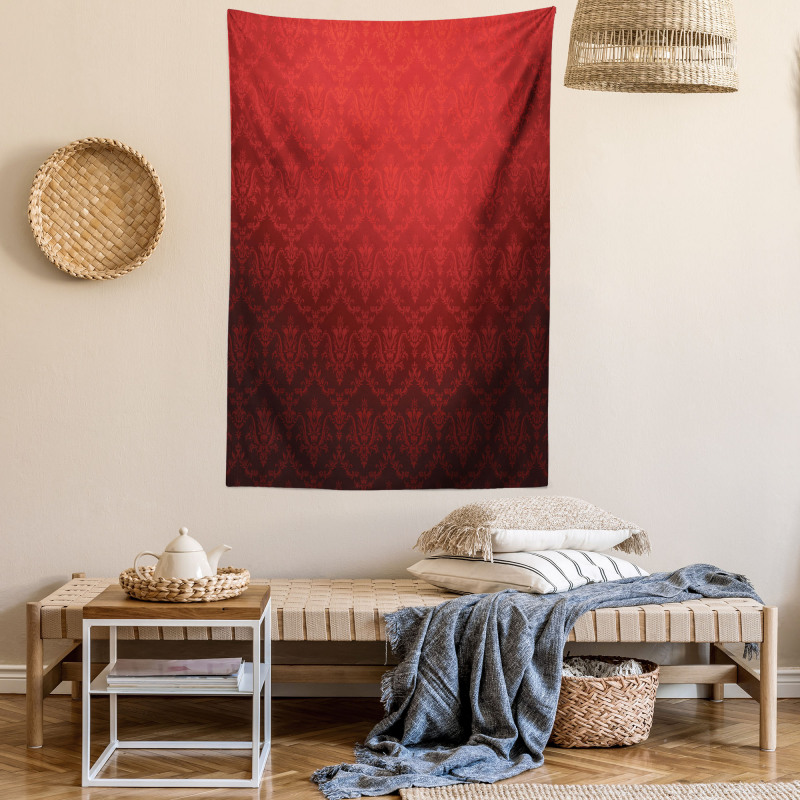 Vintage Floral Style Ombre Tapestry
