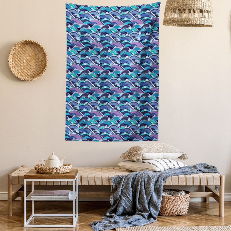Waves of the Sea Lotus Tapestry