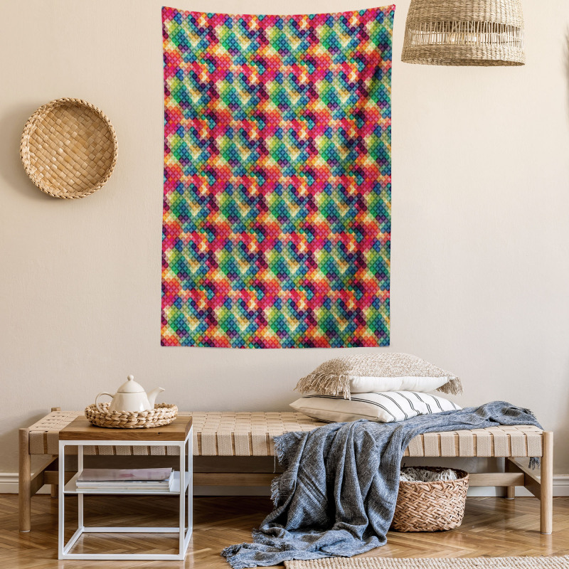 Colorful Circle Design Tapestry