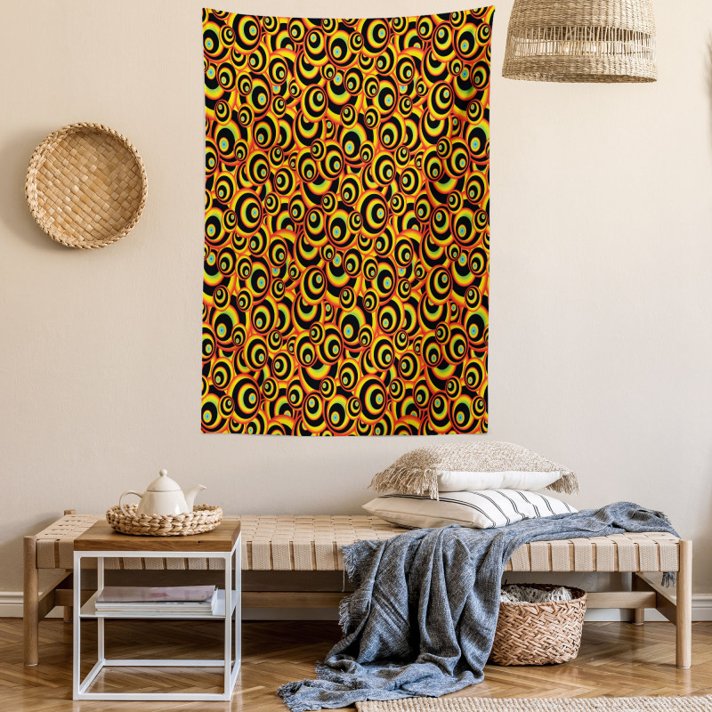 Colorful Ring Shapes Tapestry