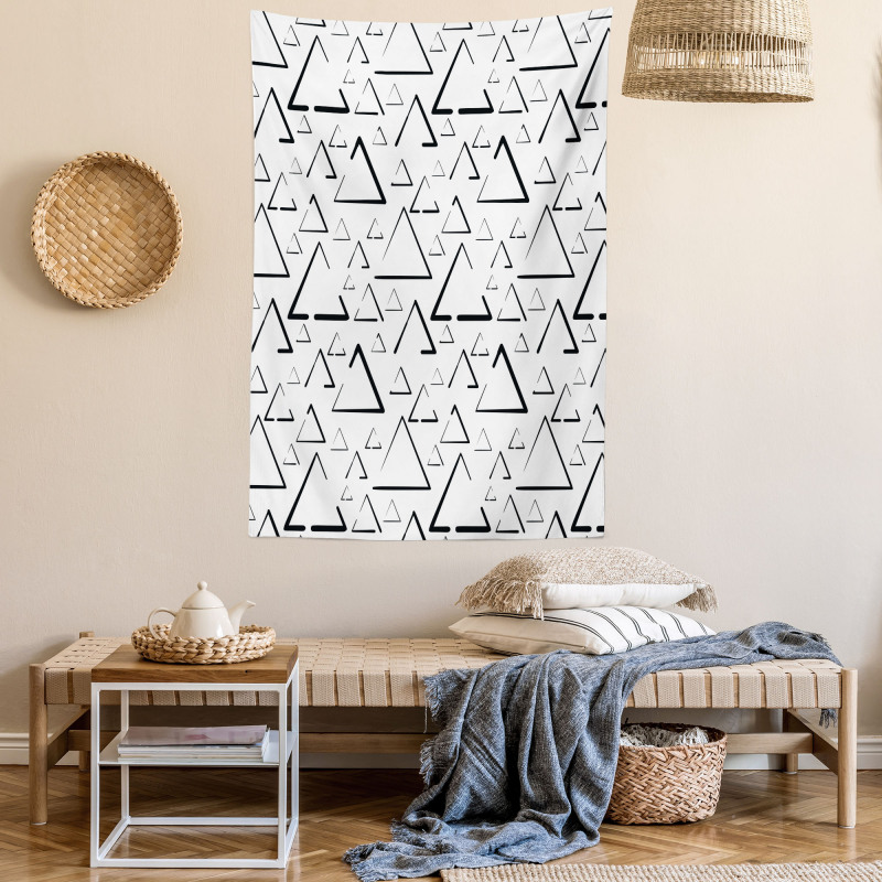 Monochrome Triangles Tapestry