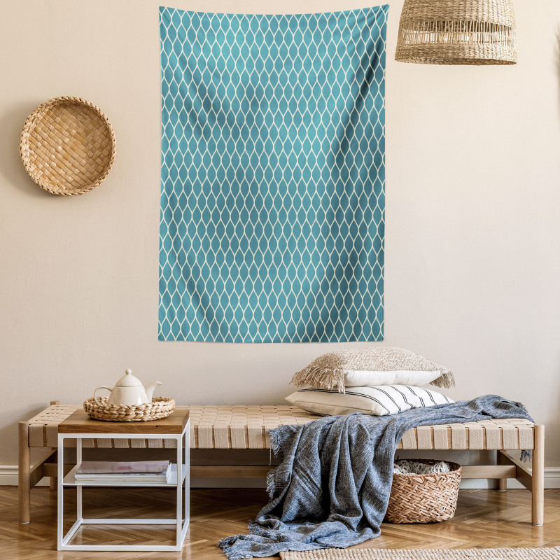 Wavy Lines Tile Tapestry