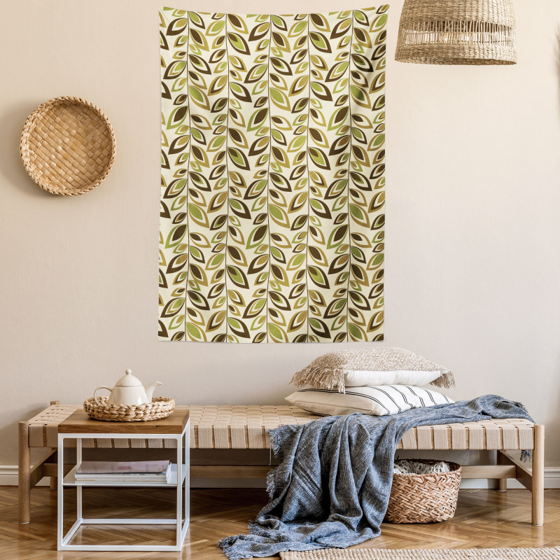 Abstract Leafy Branches Tapestry