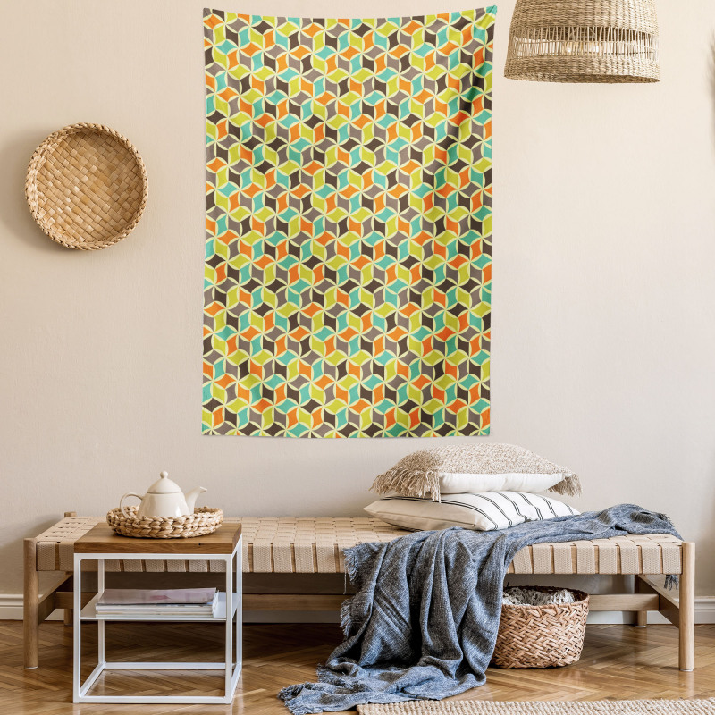 Hipster Geometric Tile Tapestry