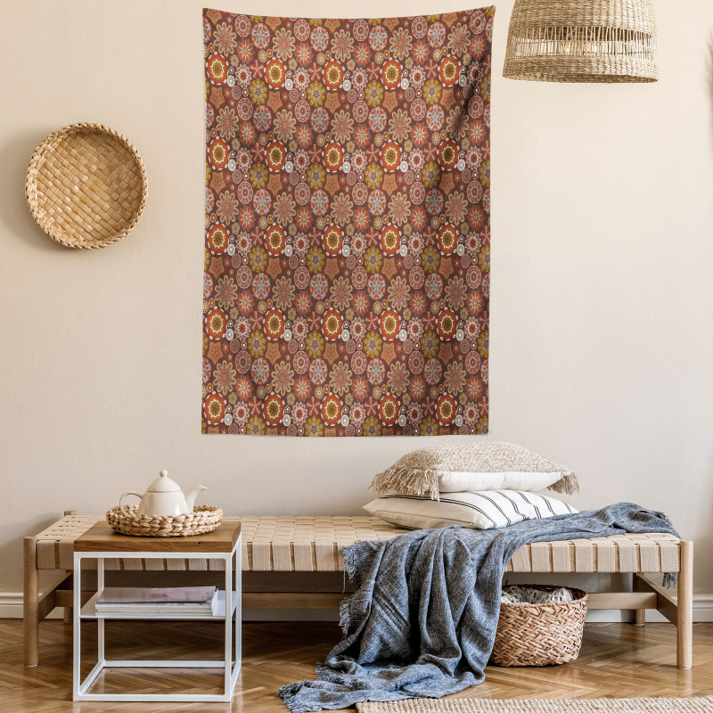 Floral Motifs Flowers Print Tapestry