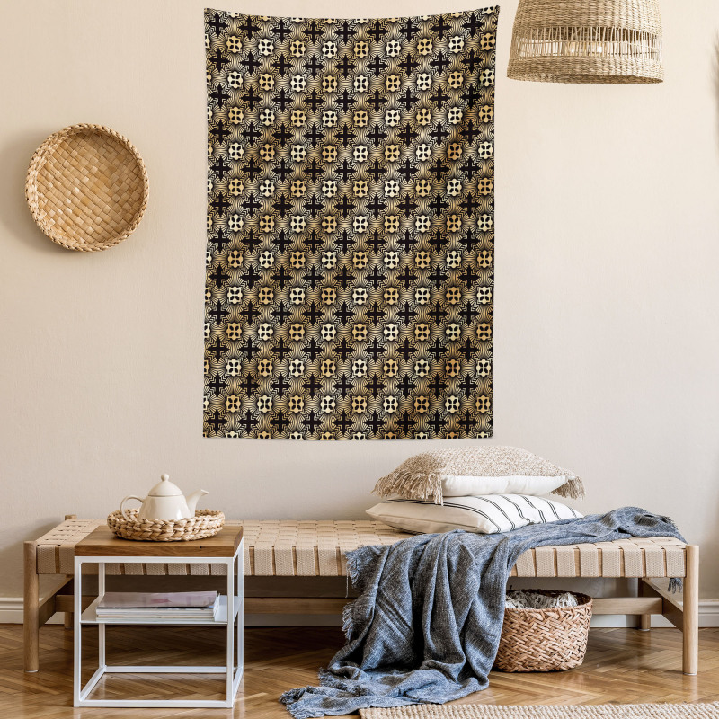 Retro Palmette Design Tapestry