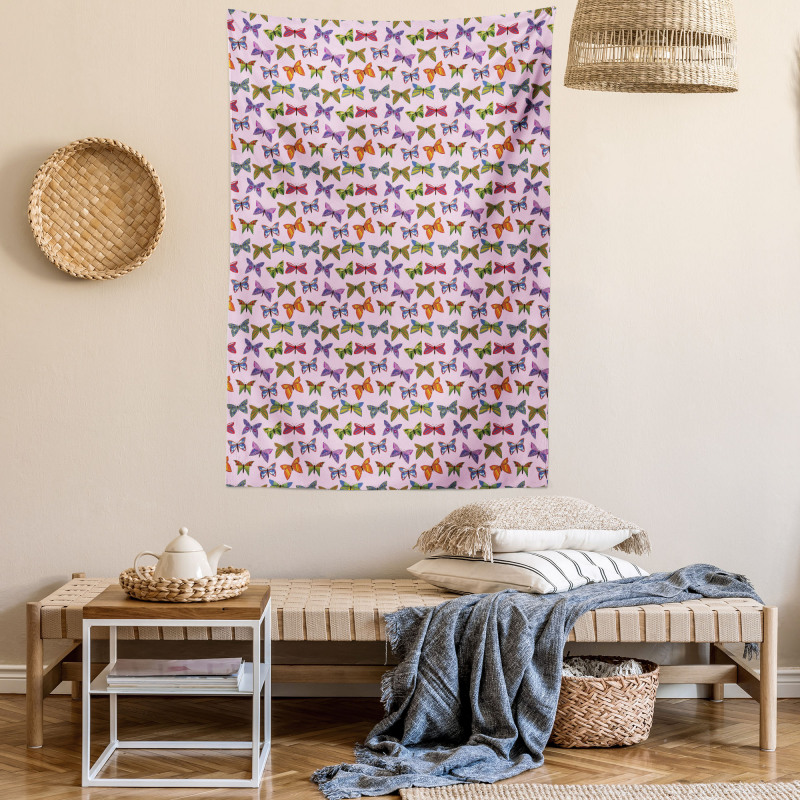 Doodle Butterflies Art Tapestry