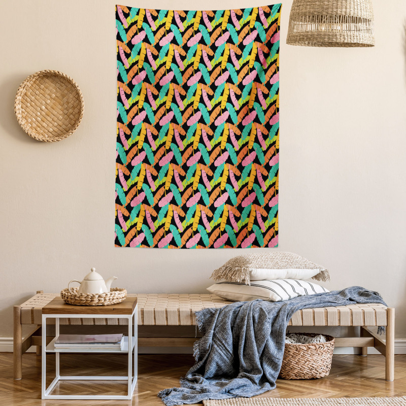 Colorful Banana Leaves Tapestry