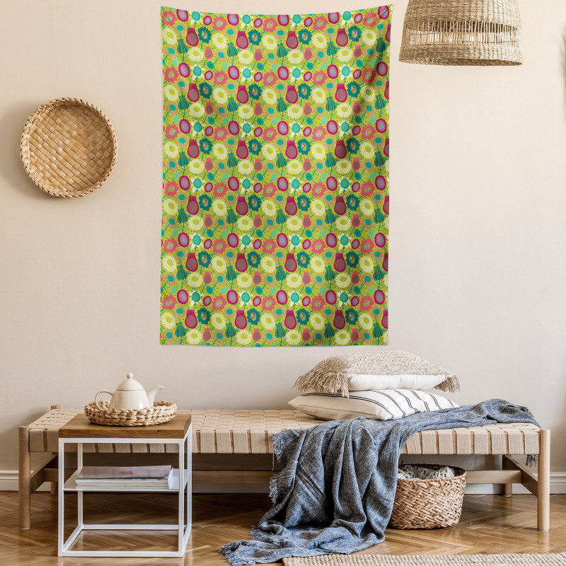 Whimsical Floral Art Tapestry