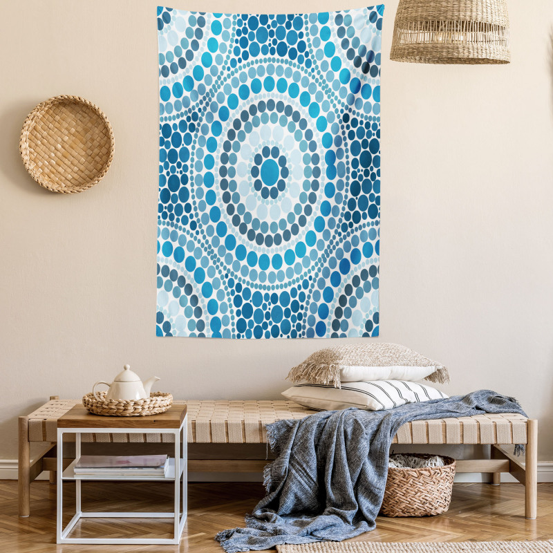 Concentric Circles Dots Tapestry