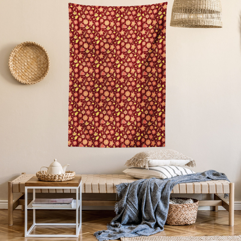 Fiery Flowers Concept Tapestry