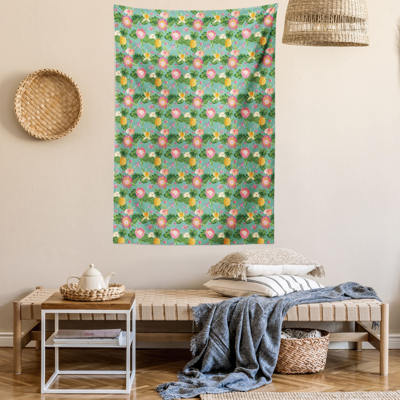 Vivid Color Hibiscus Tapestry