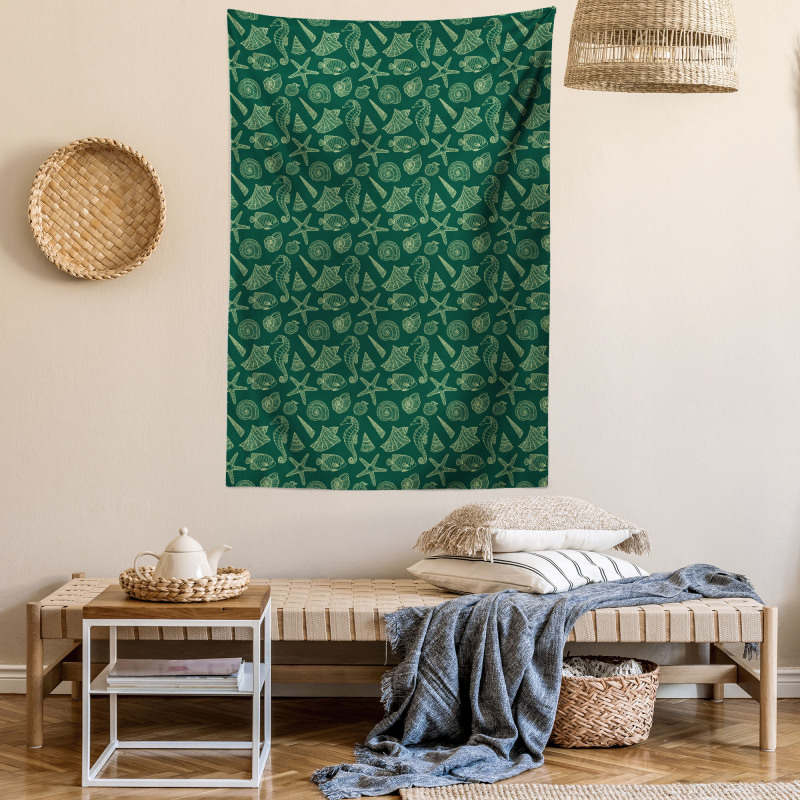 Exotic Ocean Inhabitants Tapestry