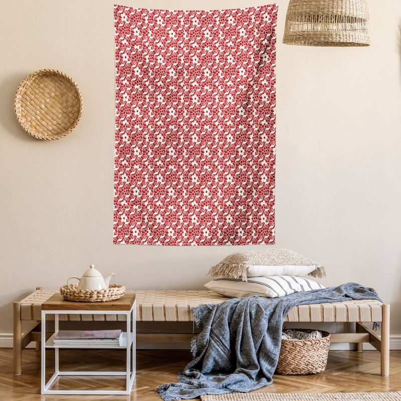 Spiral Vine Leaf Flower Tapestry