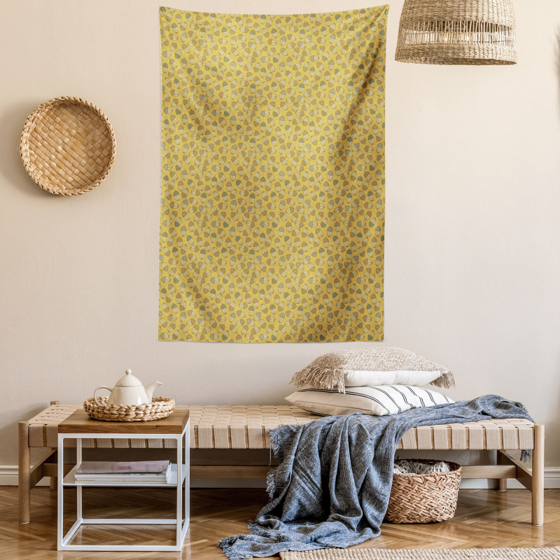 Doodle Dots Nuts Pattern Tapestry