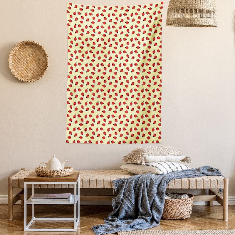 Ladybugs and Swirls Tapestry