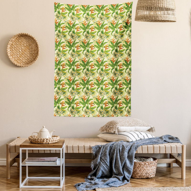 Exoitc Plumeria Blooms Tapestry