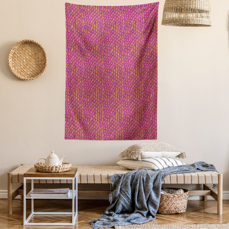 Fish Scale Style Waves Tapestry