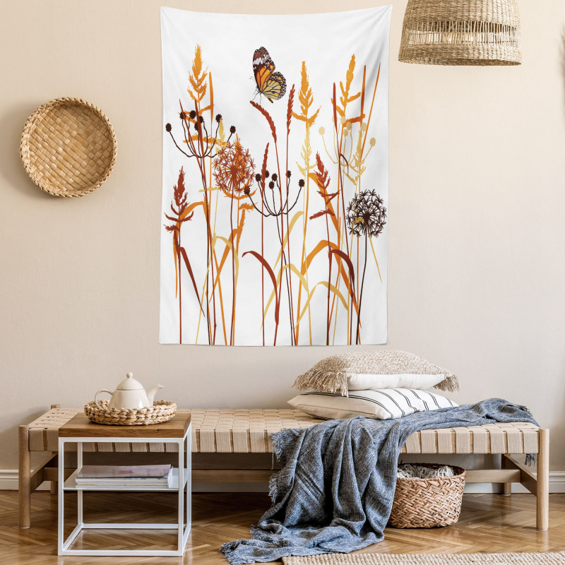 Composition with Leaves Tapestry