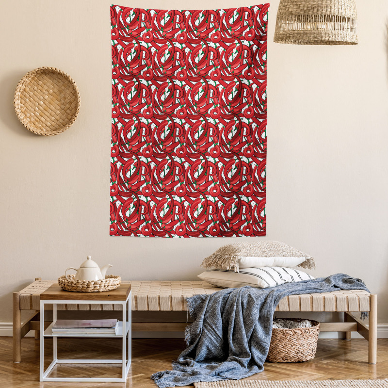 Pattern of Chili Peppers Tapestry