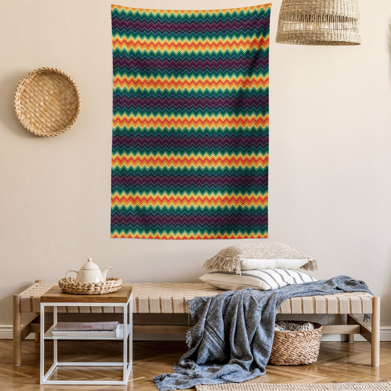 Colorful Zigzag Classic Tapestry