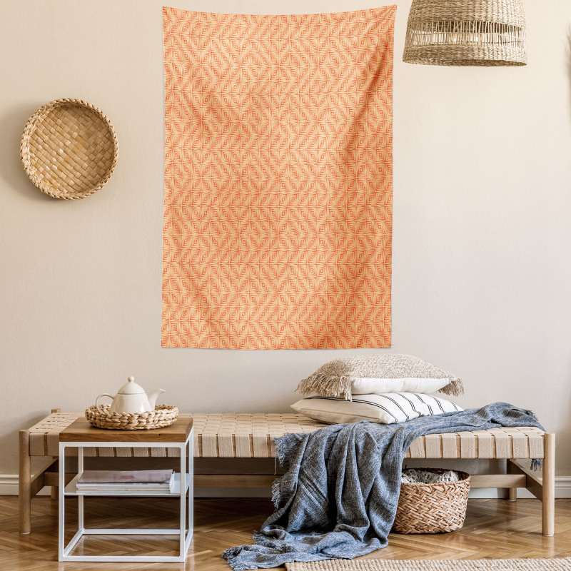 Grunge Style Square Tiles Tapestry