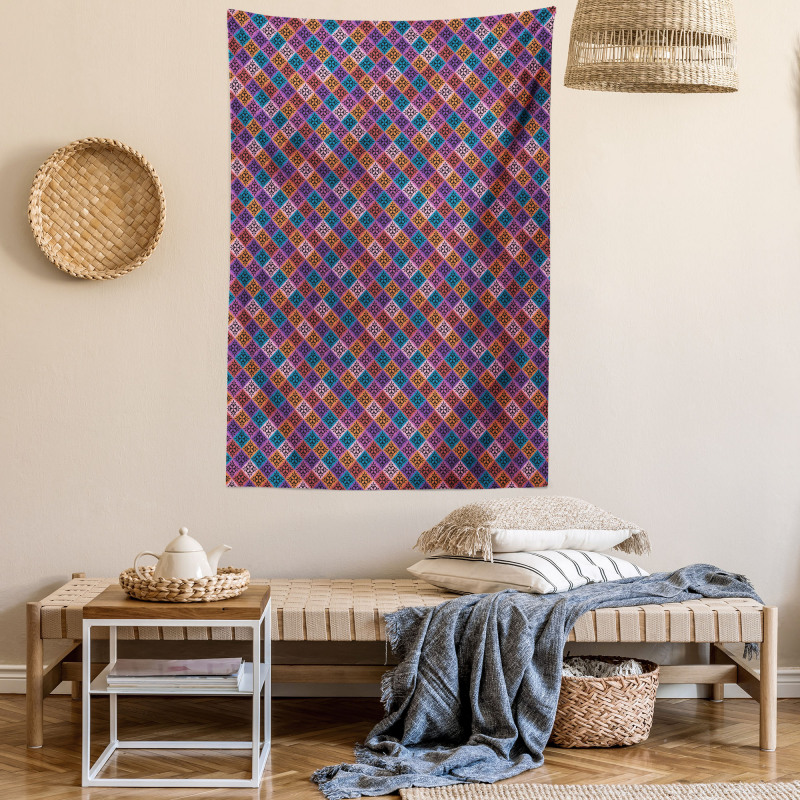 Vintage Simplistic Argyle Tapestry