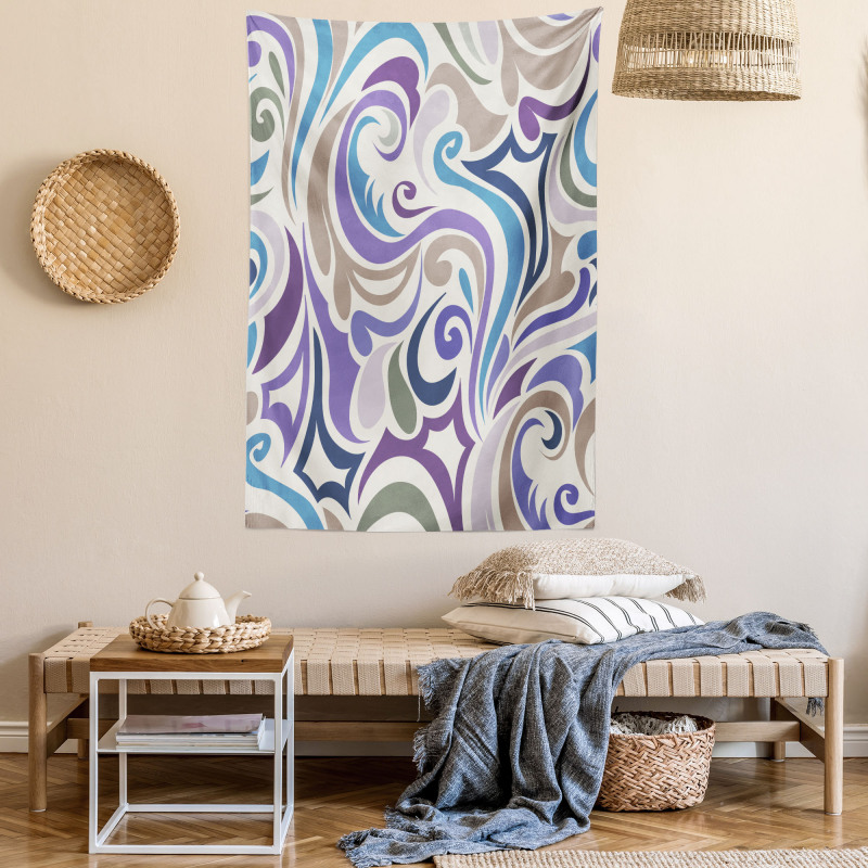 Funky Asymmetrical Shapes Tapestry