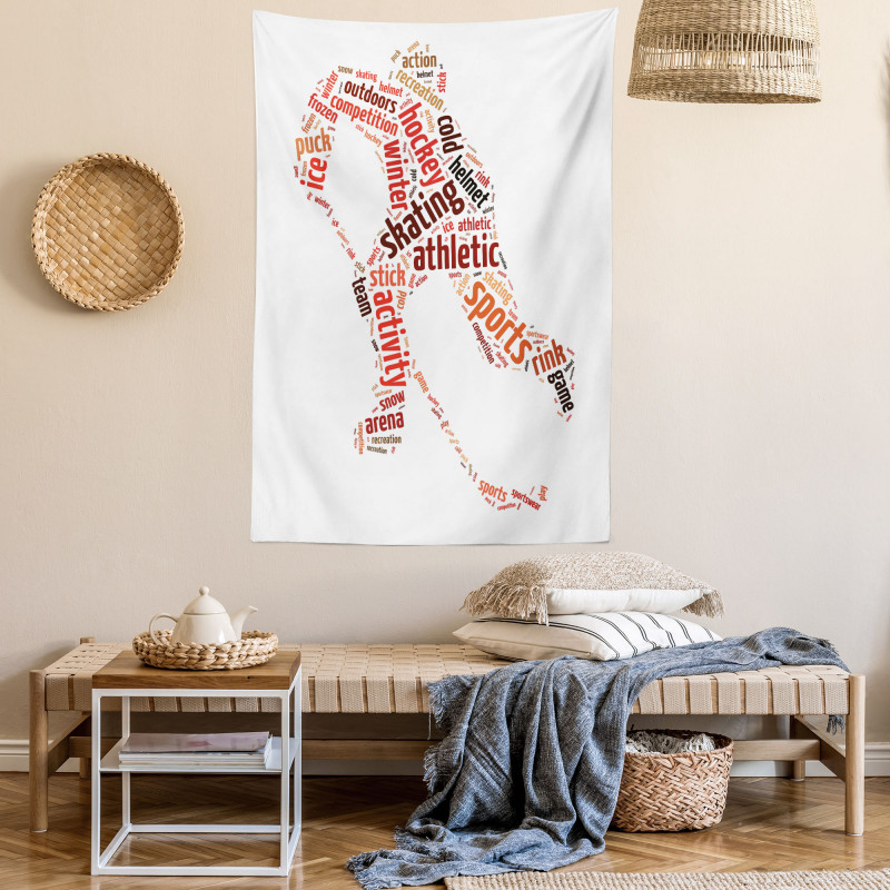 Man Silhouette with Words Tapestry