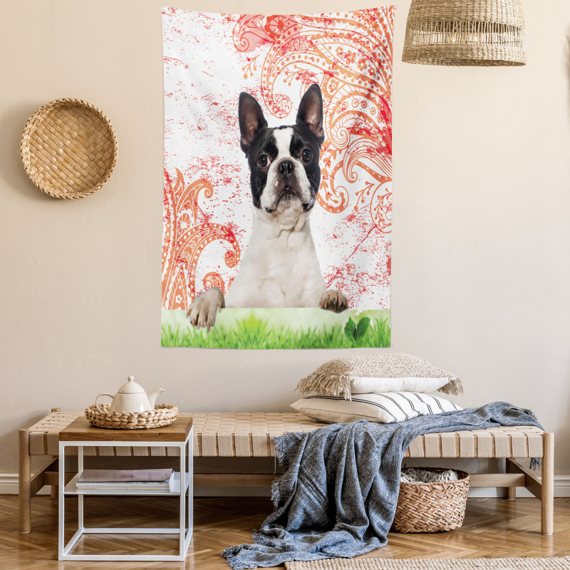 Pet Animal on Swirls Tapestry