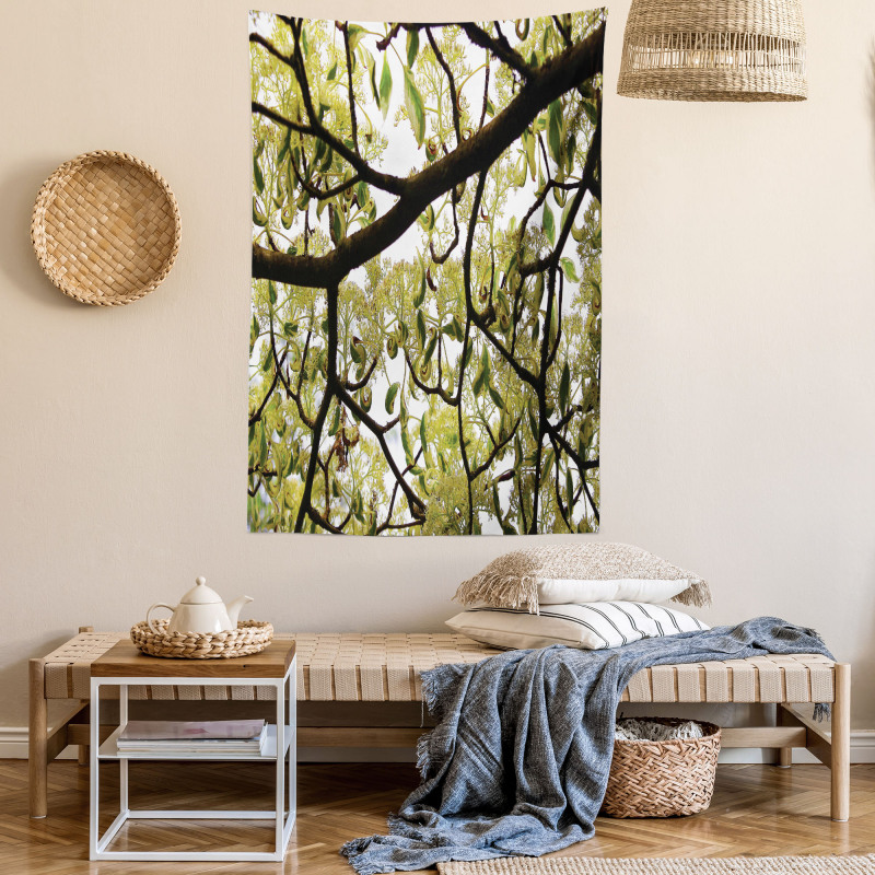 Close up Leafy Branches Photo Tapestry