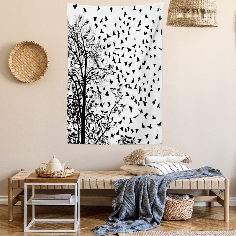 Flying Birds Tree Tapestry