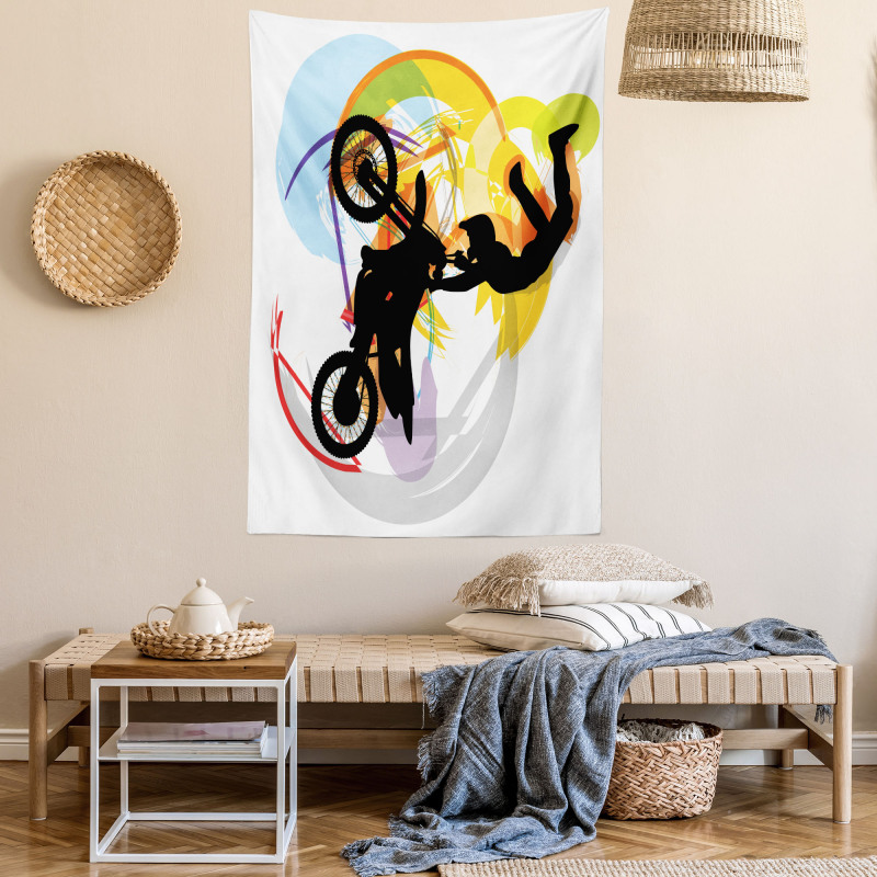 Motocross Rider Tapestry