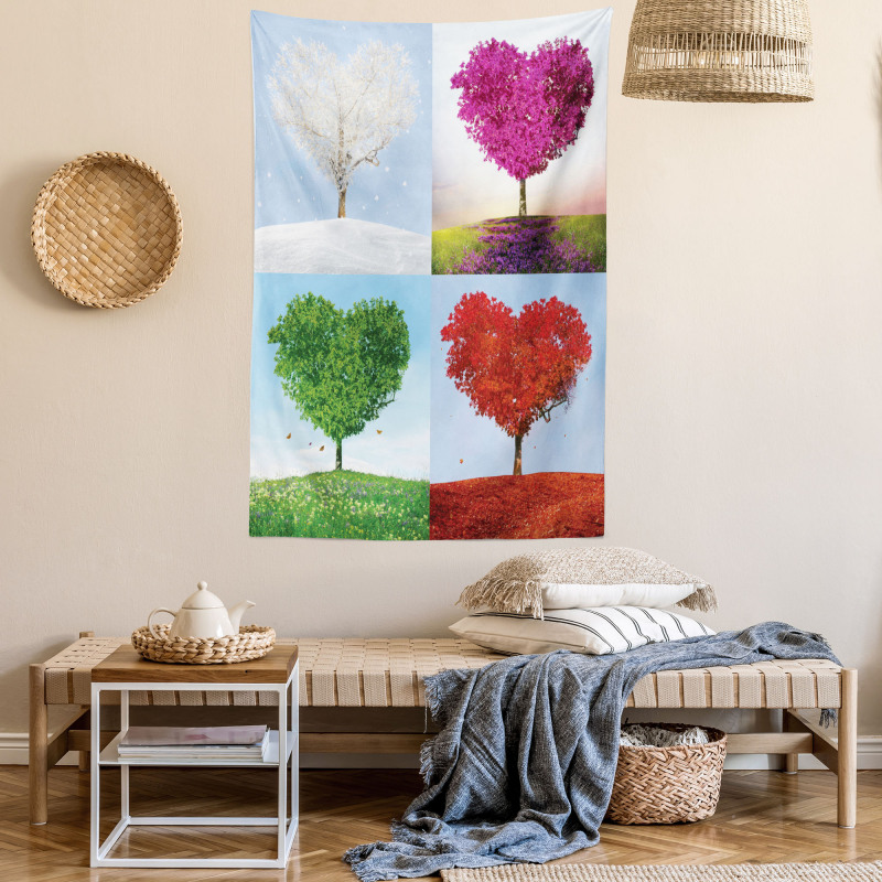 Heart Trees Pattern Tapestry