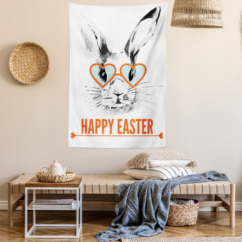 Funny Bunny Glasses Tapestry