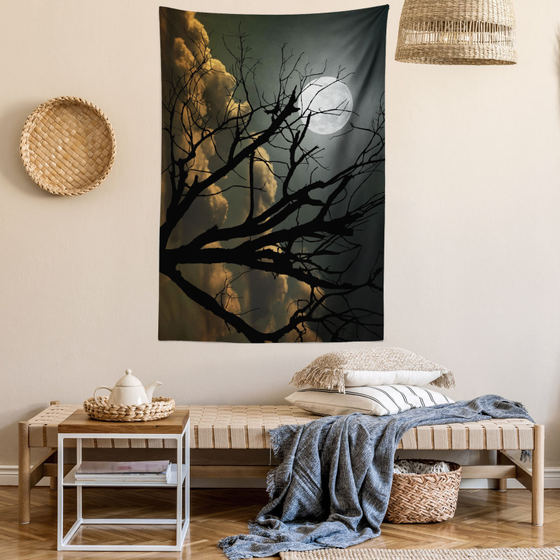 Bare Branches and Full Moon Tapestry